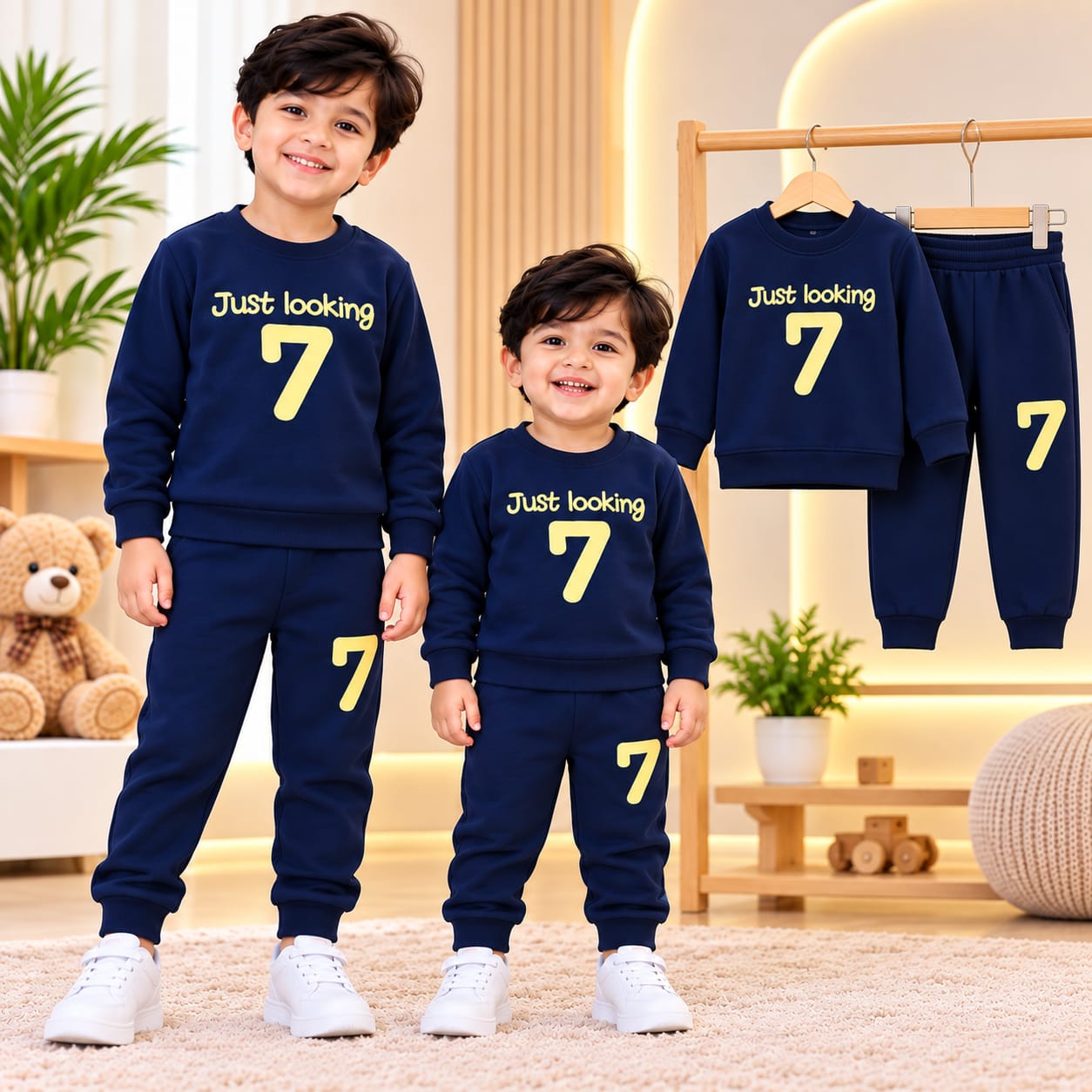 Kids' Brushed Cotton Sweatshirt and Pant Set, 3 Months to 8 Years