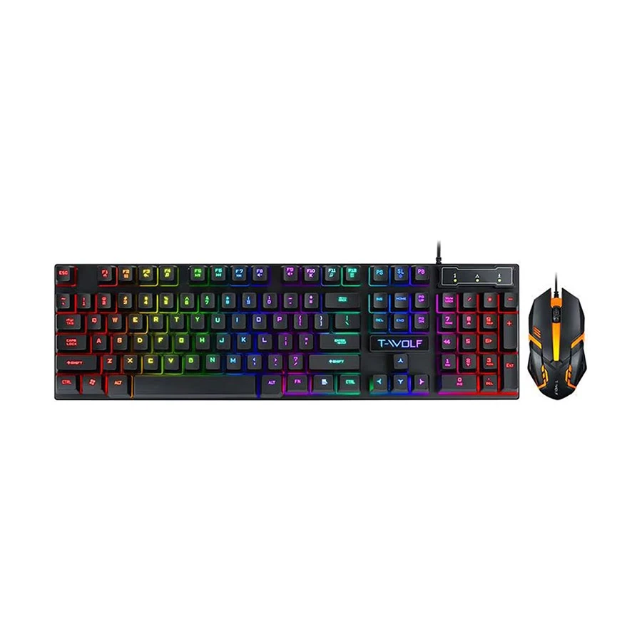 T-Wolf TF200 Wired Gaming Keyboard & Mouse Combo Black