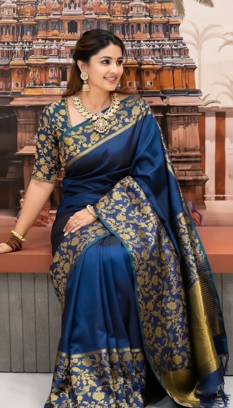 Rupkotha Katan Silk Saree with Boutique Design and Blouse