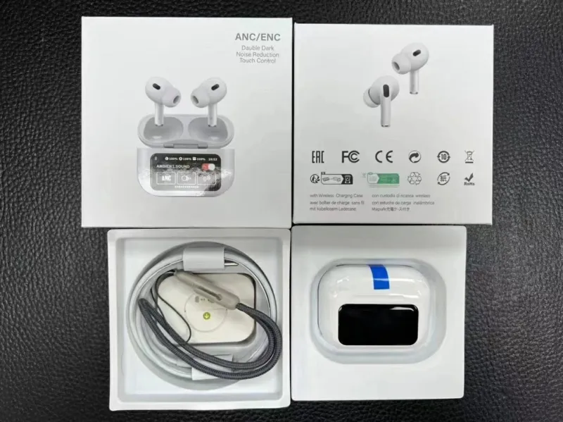 A9 Pro ANC True Wireless Earbuds – Smart Touch Screen Charging Case, Active Noise Cancellation, 13mm Drivers, GPS Location & 35H Battery