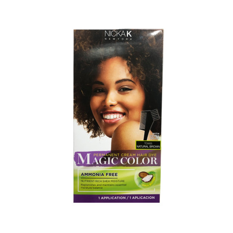 Nicka K Permanent Cream Hair Dye Magic Color - TCW05 Natural Brown (Korea)