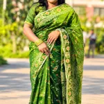 Premium Olive Green Traditional Jamdani Cotton Saree