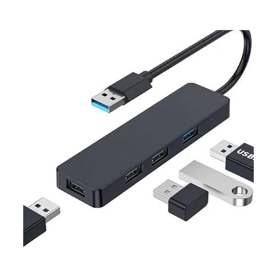 Havit H94 USB 3.0 Male to Quad USB Female Hub Black