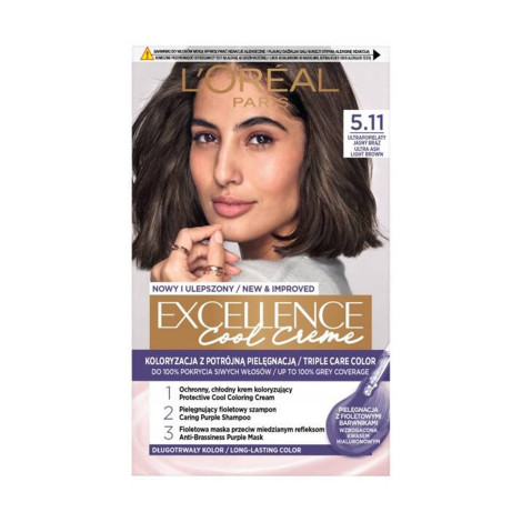 L'Oreal Excellence Cool Creme Triple Care Color - 5.11 Ultra Ash Light Brown (France)