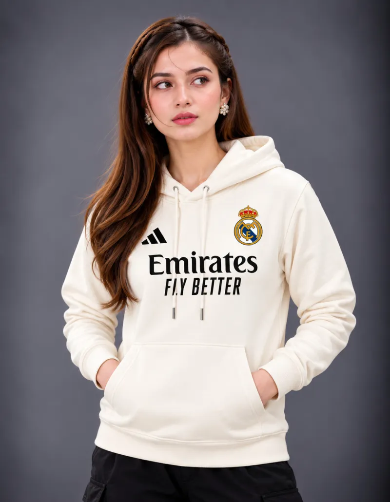 Women's Semi Baggy Pure Cotton Hoodie with DTF Print, 330-350 GSM