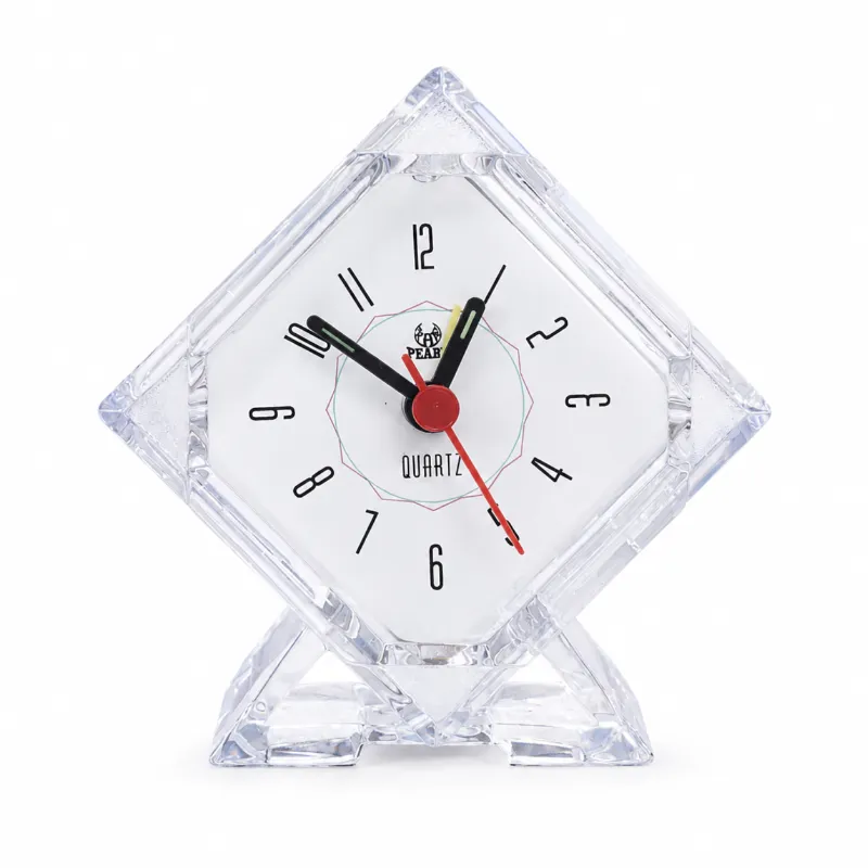 Foldable Travel Alarm Clock (BE Model) – Compact Portable Quartz Analog Clock with Night Light, Battery Included