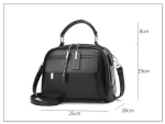 High end ladies' handbag multi-layer large capacity commuting bag(Black)