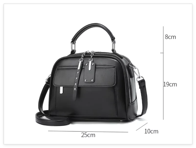 High end ladies' handbag multi-layer large capacity commuting bag(Black)