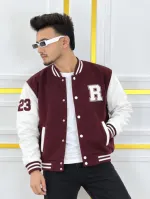 Unisex Cotton Varsity Jacket with DTF Print, 300 GSM