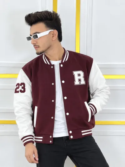 Unisex Cotton Varsity Jacket with DTF Print, 300 GSM