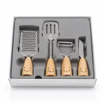 4-Piece Stainless Steel Kitchen Gadget Set with Wooden Handles