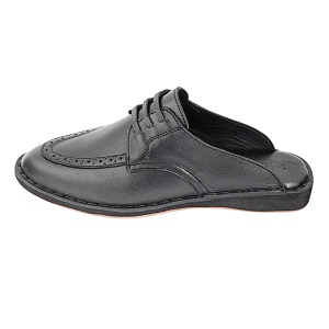 Leather Lace Half Shoe – Black