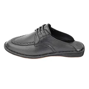 Leather Lace Half Shoe – Black