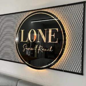Black Painted Business Neon Lights Mirror Logo Sign Acrylic Custom Logo Decoration Office Door Sign Wall Sign 3D Custom Hair studio sign