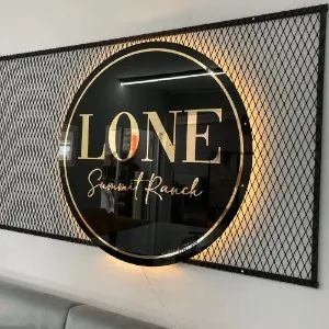 Black Painted Business Neon Lights Mirror Logo Sign Acrylic Custom Logo Decoration Office Door Sign Wall Sign 3D Custom Hair studio sign