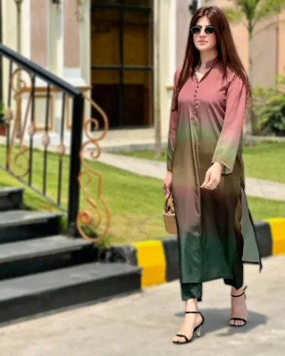 Women's Cotton Silk Digital Print Two Piece, 4 Colours