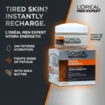 LOreal Men Expert Hydra Energetic Anti Fatigue Moisturiser Pot 50ml (Germany)