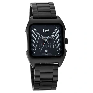 Fastrack NS3249NM01 Gamify Quartz Analog with Day and Date Black Dial Metal Strap Watch