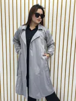 Women's Suede Leather Overcoat with Belt, 280 GSM