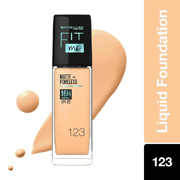 Maybelline Fit Me Matte +Poreless Liquid Foundation - 123 (30ml)