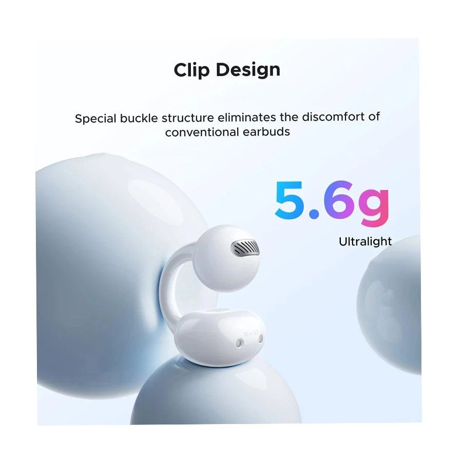 UGREEN ClipBuds Magic WS208 White Open-Ear Earbuds with Touchscreen