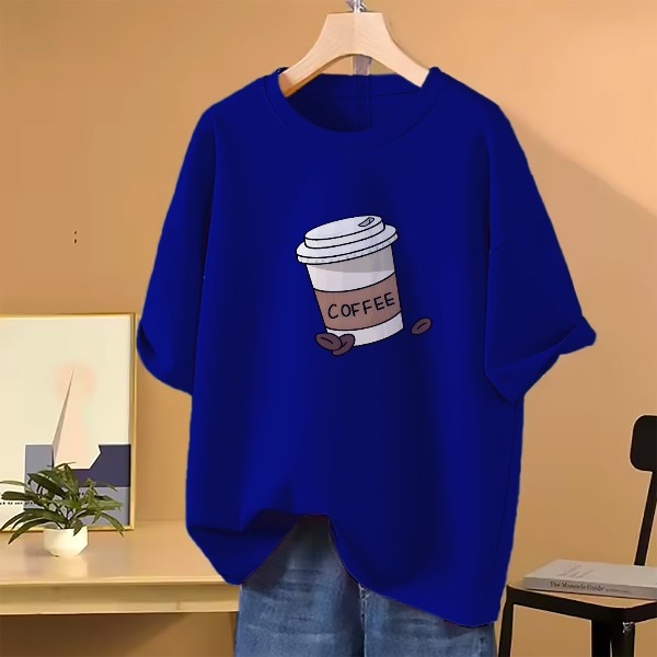 Drop shoulder T-shirt for Women (Blue)