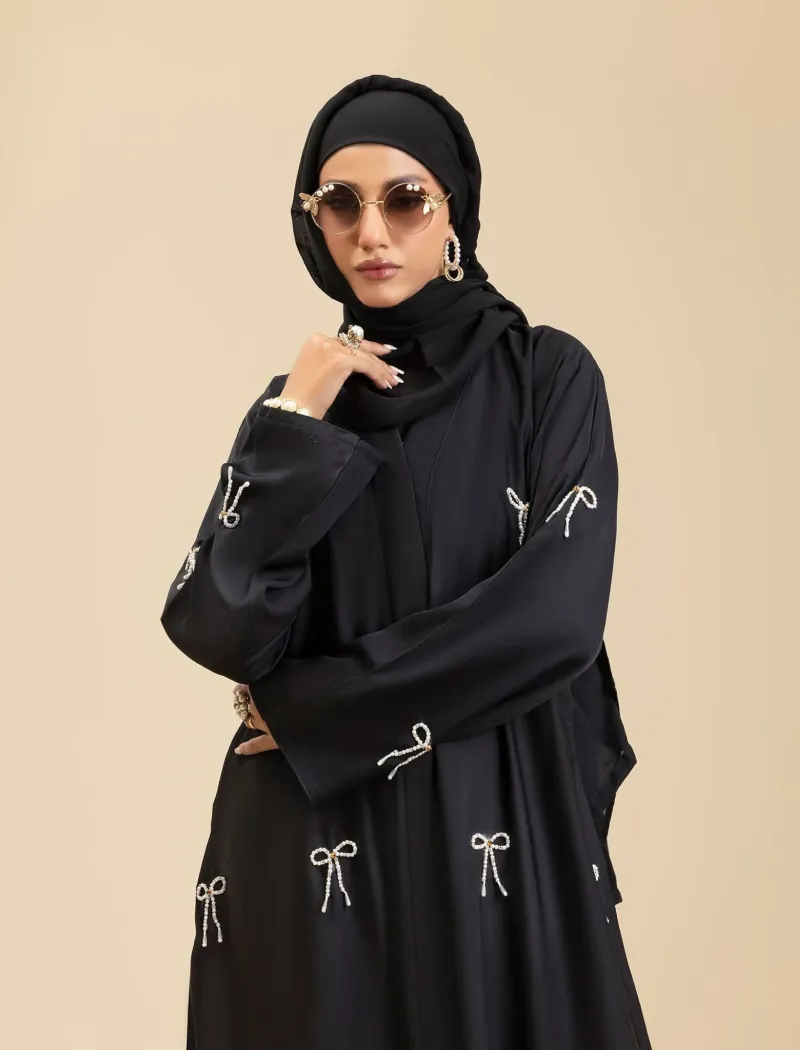 Embroidered Gown Borka and Hijab Set, Body 36 to 48