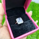 Luxury Emerald Cut Crystal Ring for Women