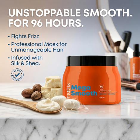 Matrix Mega Smooth Professional For Unmanageable Fidsy Hair Mask 500ml (India)
