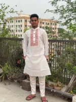 Men's Dhupian Block Print Panjabi, Sizes 38 to 46