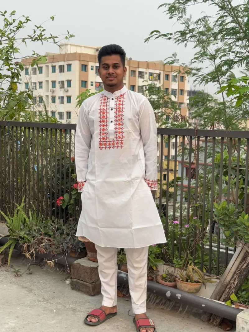Men's Block Printed Dhupian Panjabi in 4 Colours