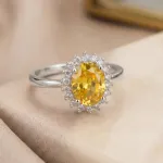 Luminous Embrace  Brilliant Center Stone with Twisted Band Womens Ring