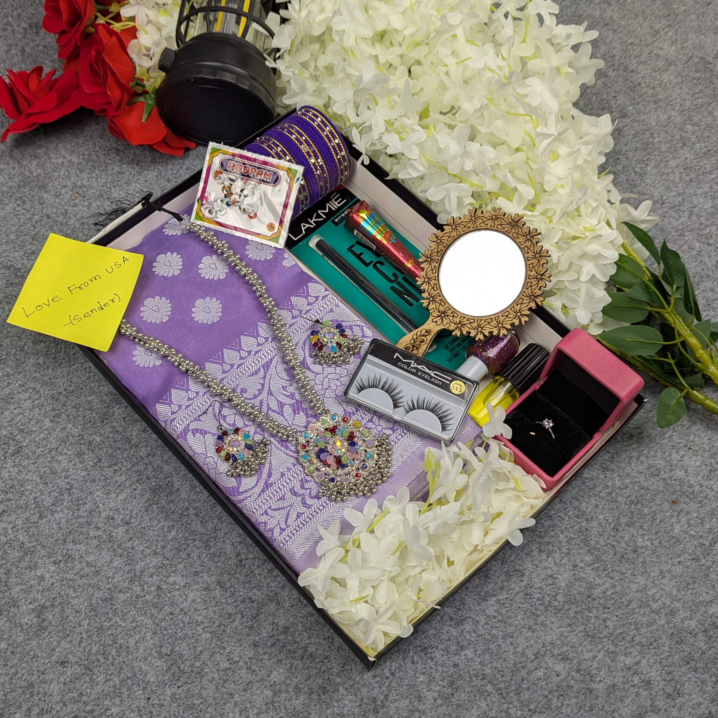 Premium Silk Katan Saree Combo Set - Lavender