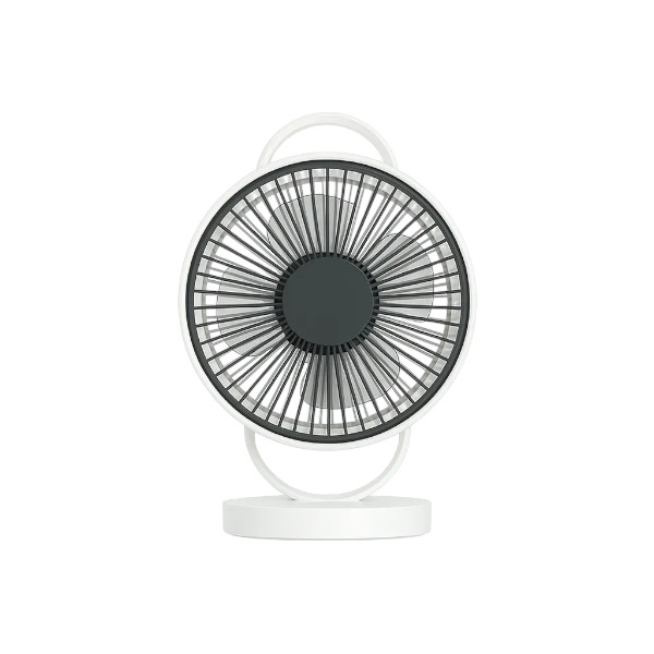 YAGE YG-7999N Rechargeable 8-Inch 360° Rotation Fan with LED Light – White Color