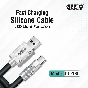 Geeoo DC 130 Fast Charging Silicone Type C Cable