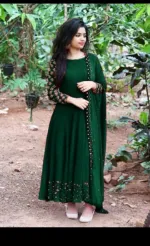 Semi-Stitched Soft Georgette Four Piece with Embroidery, 2 Colours