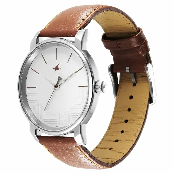 Fastrack NR3291SL02 Stunners Quartz Analog Silver Dial Leather Strap Watch