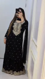 Women's AC Cotton Gharara Three Piece with Sequin Embroidery