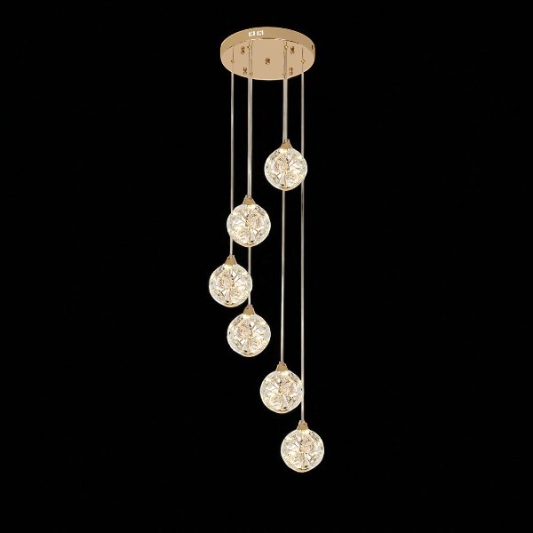 Qulik Modern Crystal Hanging Chandelier 6 Circle-shaped LED Ceiling Light (QL-3317-6)