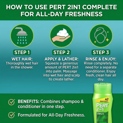 Pert Complete 2in1 Shampoo + Conditioner 400ml (Canada)