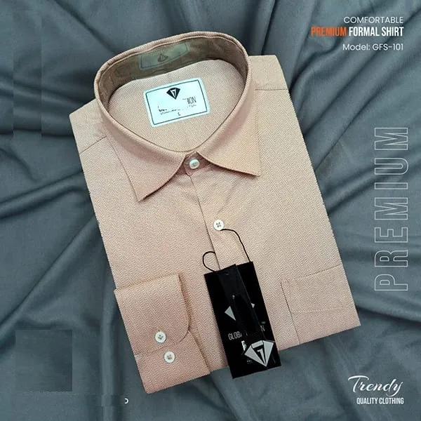 Men's Pure Cotton Full Sleeve Formal Shirt, Geometric Pattern