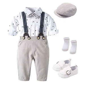 Boys Baby Suit Romper Short-sleeved Jumpsuit Overalls