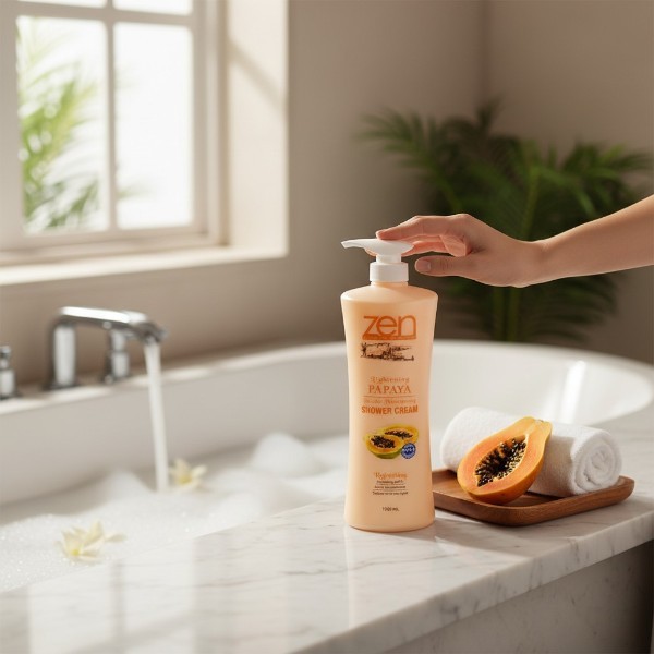Zen Garden Lightening Papaya Deep Moisturizing Refreshing Shower Cream  1000ml (Malaysia)