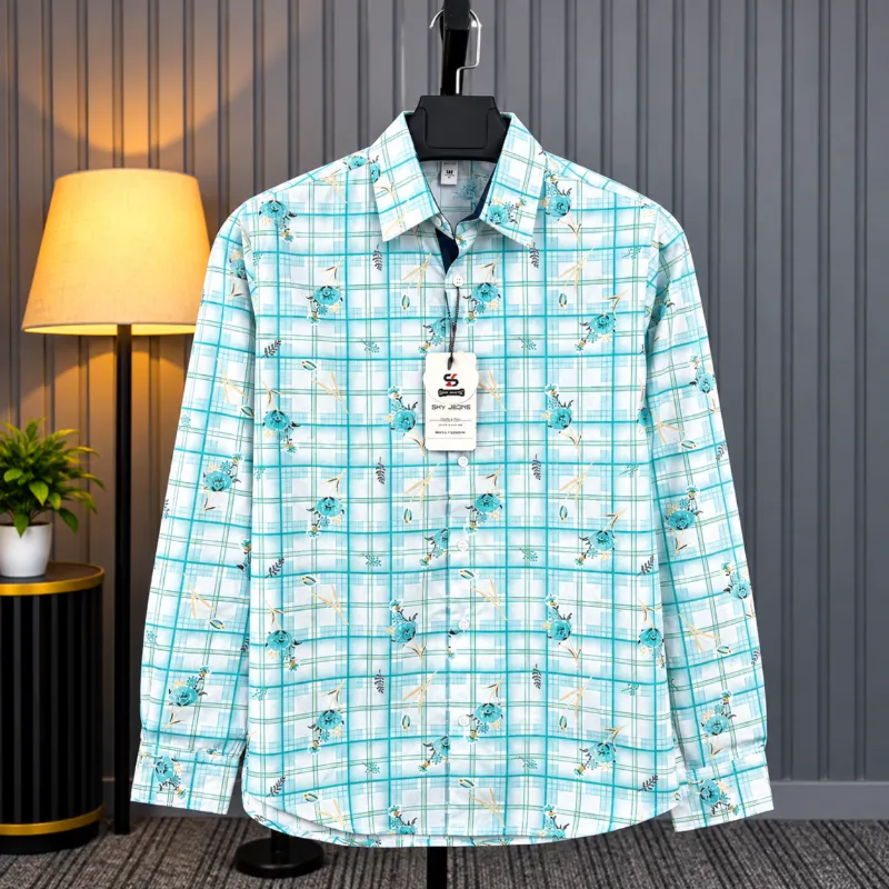 Pure Cotton Check Contrast Shirt