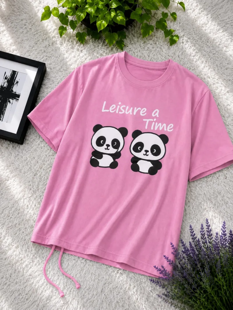 Ladies' DTF Print Drop Shoulder T-Shirt, 160 GSM Cotton, Free Size