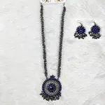 Antique Oxidized Necklace & Earrings Set – (Multiple Colors Available)