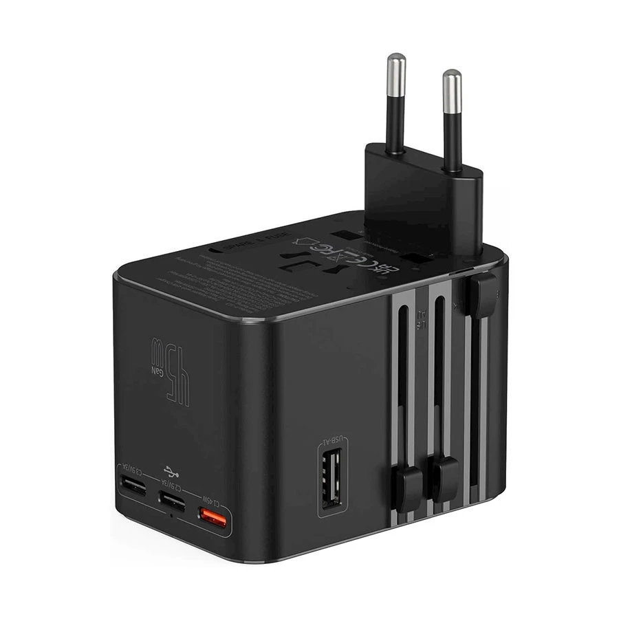WiWU Universal Plug Wi-UA006 45W GaN Travel Charger with AC Outlet