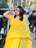 Block Print Semi Muslin Saree, Blouse Piece Included