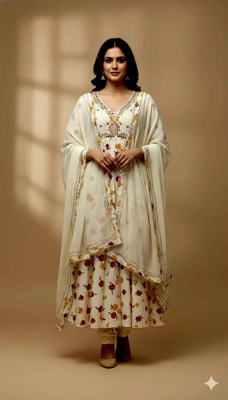 Women's Linen Three Piece with Embroidery and Sequin Work