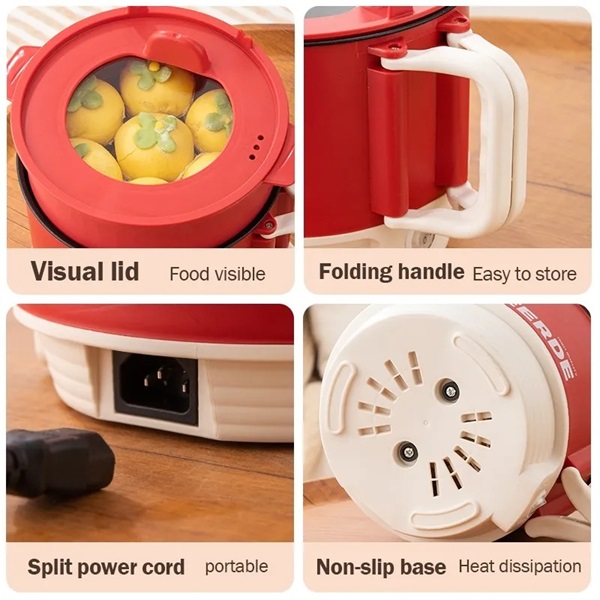 1.5L Capacity Mini Home Cooking Pot Multifunctional